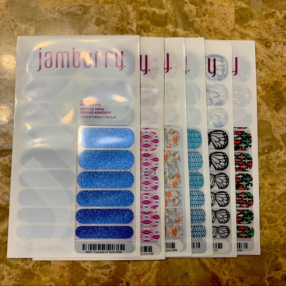 Jamberry Other - Jamberry Set of 6 Nail Wrap Sets Some Rare!